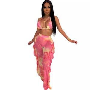 Bathing suit with matching bottom cover up